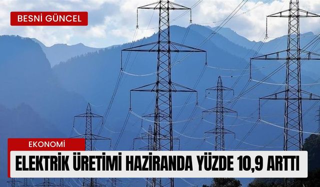 Elektrik üretimi haziranda yüzde 10,9 arttı