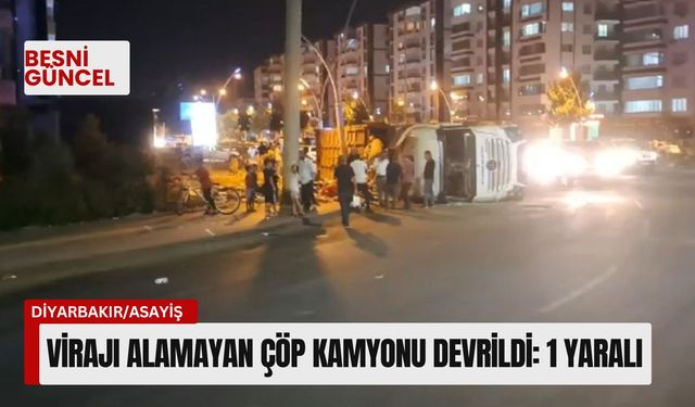 Virajı alamayan çöp kamyonu devrildi: 1 yaralı