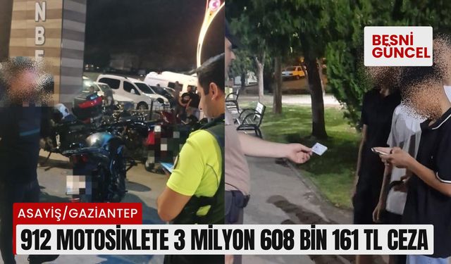 912 Motosiklete 3 milyon 608 bin 161 TL ceza