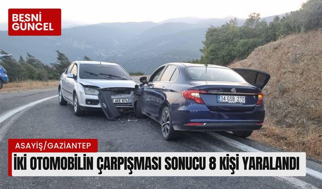 İki otomobilin çarpışması sonucu 8 kişi yaralandı