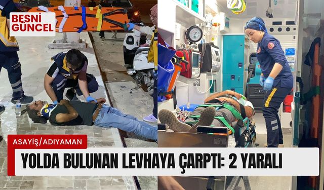 Adıyaman'da motosikletli levhaya çarptı: 2 yaralı