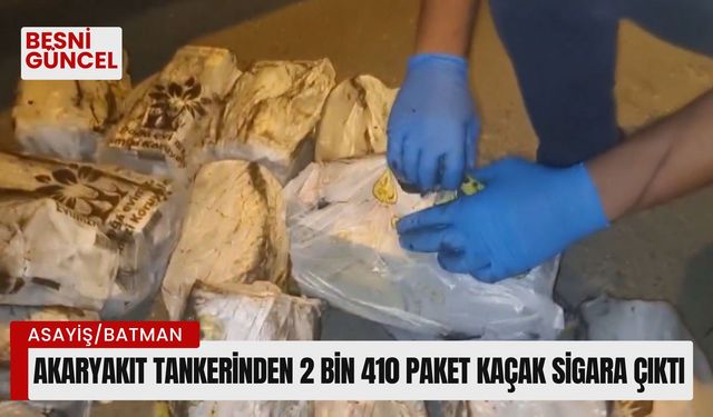 Akaryakıt tankerinden 2 bin 410 paket kaçak sigara çıktı