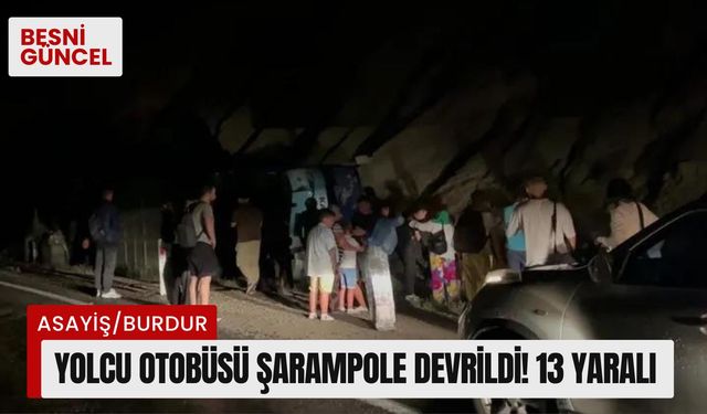 Yolcu otobüsü şarampole devrildi! Kazada 13 kişi yaralandı