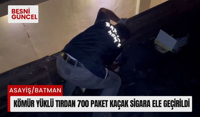 Kömür yüklü tırdan 700 paket kaçak sigara ele geçirildi