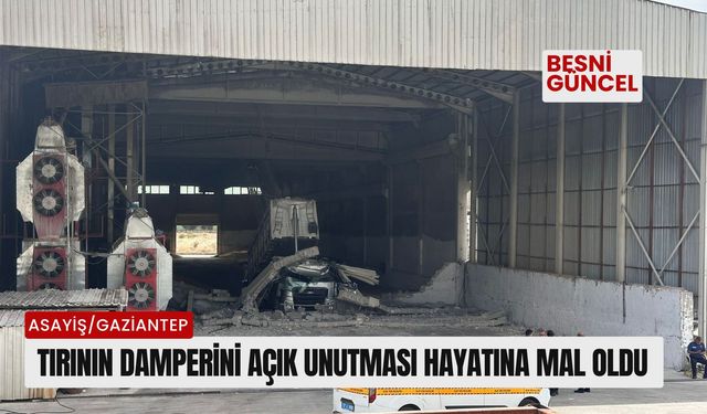 Tırının damperini açık unutması hayatına mal oldu