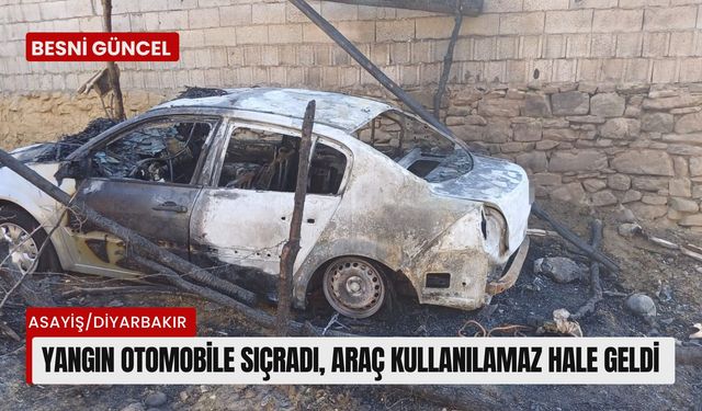 Yangın otomobile sıçradı, araç kullanılamaz hale geldi