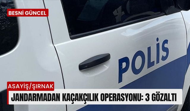 Jandarmadan kaçakçılık operasyonu: 3 gözaltı