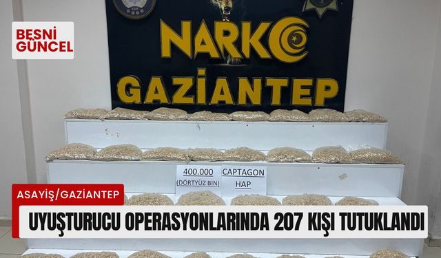 Uyuşturucu operasyonlarında 207 kişi tutuklandı