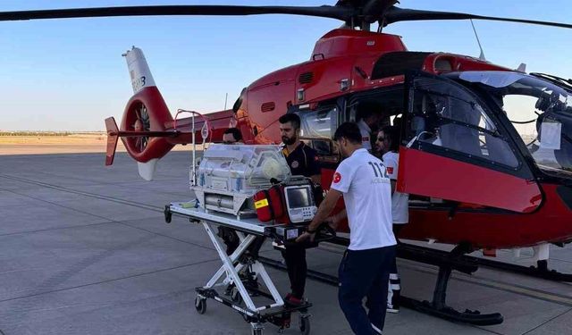 1 günlük bebek ambulans helikopterle Diyarbakır’a sevk edildi