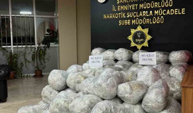 Şüpheli araçtan 461 kilo skunk maddesi çıktı