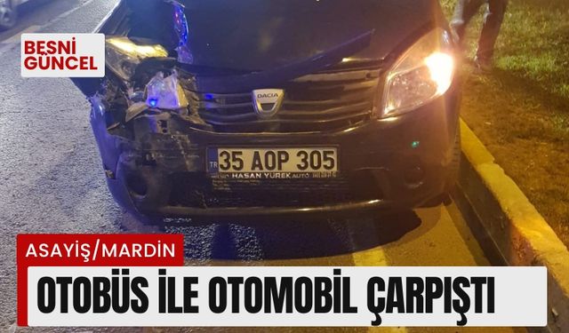 Otobüs ile otomobil çarpıştı o anlar kamerada