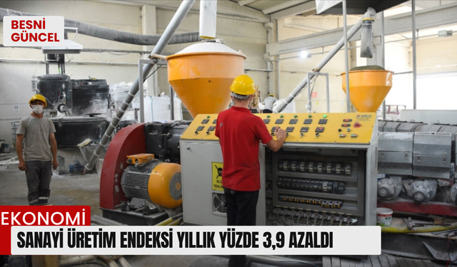 Sanayi üretim endeksi yıllık yüzde 3,9 azaldı