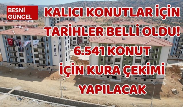 Kalıcı Deprem Konutları Kura Çekimi Duyurusu