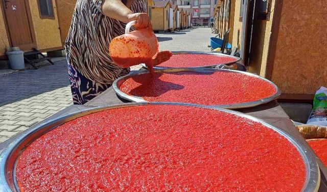 Depremzede kadınların kurutmalık ve salça telaşı başladı