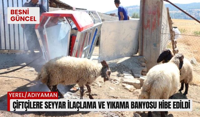 Çiftçilere seyyar ilaçlama ve yıkama banyosu hibe edildi