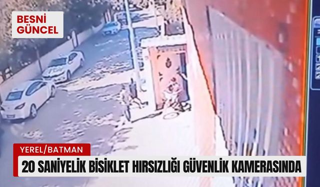 20 saniyelik bisiklet hırsızlığı güvenlik kamerasında