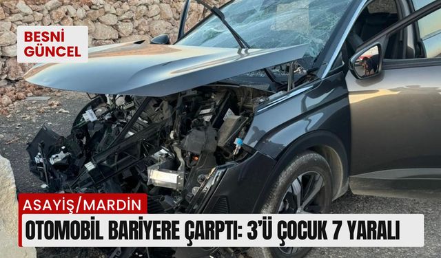 Otomobil bariyere çarptı: 3’ü çocuk 7 yaralı