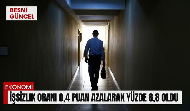 İşsizlik oranı 0,4 puan azalarak yüzde 8,8 oldu