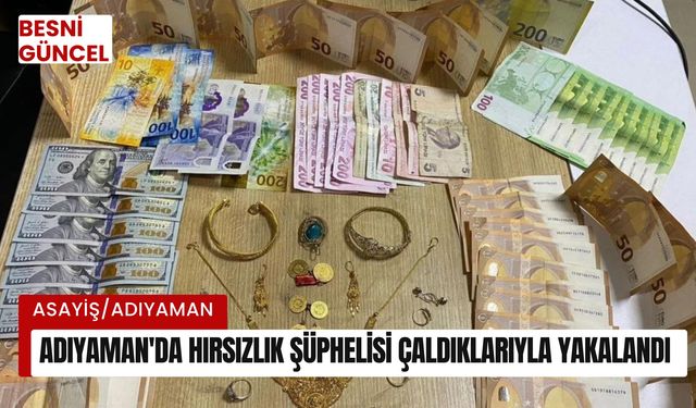 Adıyaman'da hırsızlık şüphelisi çaldıklarıyla yakalandı