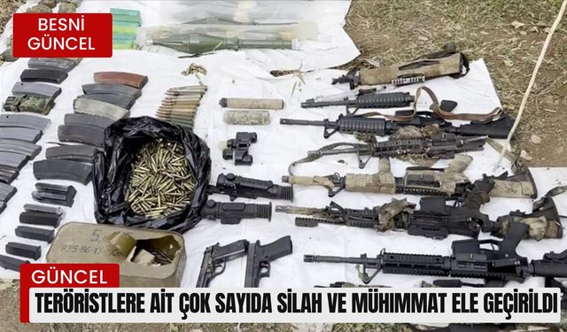 Teröristlere ait çok sayıda silah ve mühimmat ele geçirildi