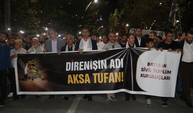 İsrail'in Filistin'e saldırıları Batman’da düzenlenen yürüyüşle protesto edildi