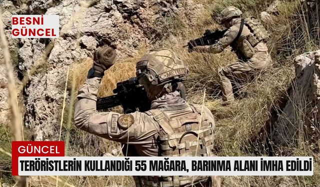 Teröristlerin kullandığı 55 mağara barınma alanı imha edildi