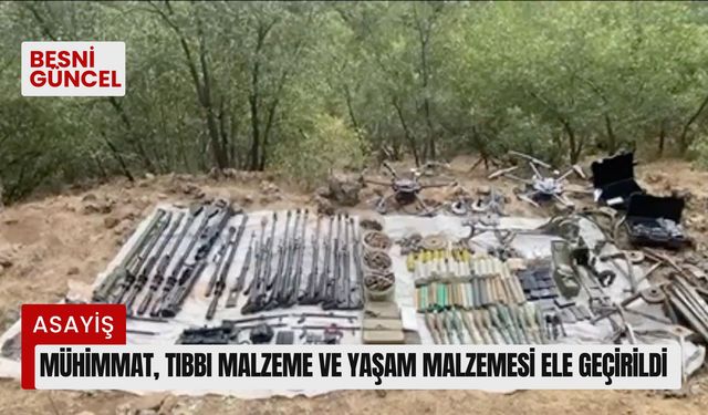 Mühimmat, tıbbi malzeme ve yaşam malzemesi ele geçirildi