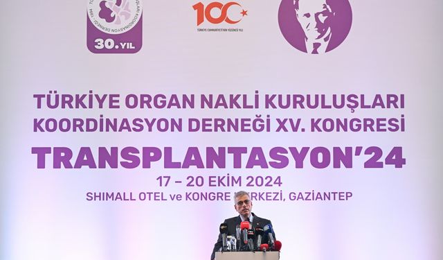 Bakan Memişoğlu, Gaziantep'te "Transplantasyon'24" toplantısında konuştu