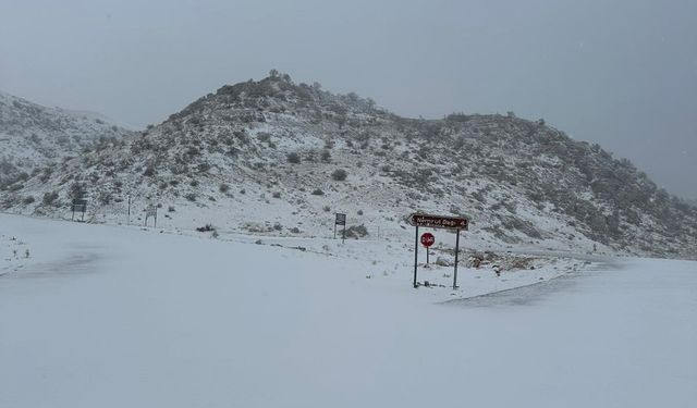 Adıyaman'da Nemrut Dağı beyazlara büründü.