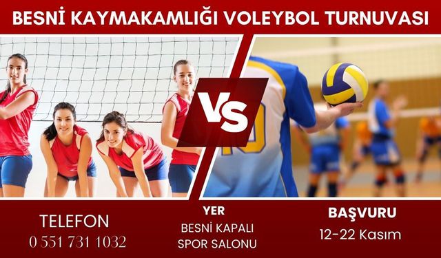 Besni Kaymakamlığı Voleybol Turnuvası düzenliyor