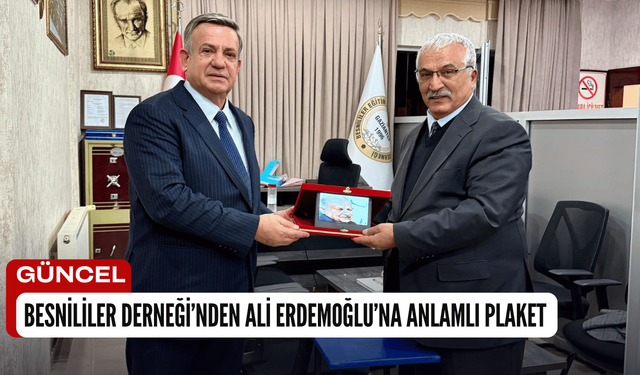 Besnililer Derneği'nden Ali Erdemoğlu'na Plaket