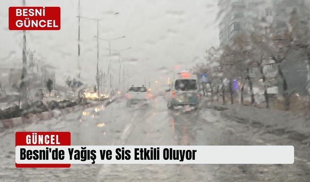 Besni'de Yağış ve Sis Etkili Oluyor