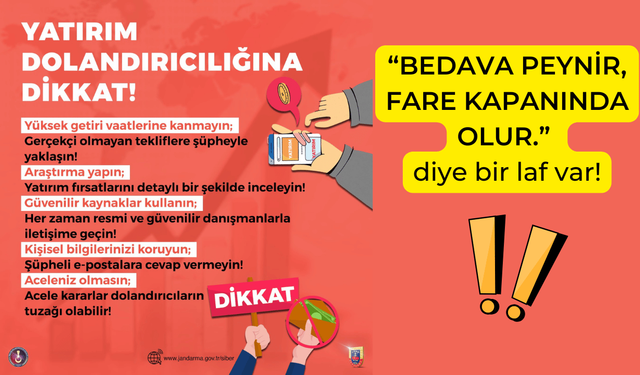 Dolandırıcılık Uyarısı: Jandarma Vatandaşları Uyarıyor