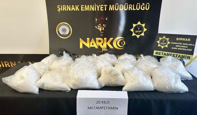 Şırnak'ta 20 kilogram sentetik madde ele geçirildi