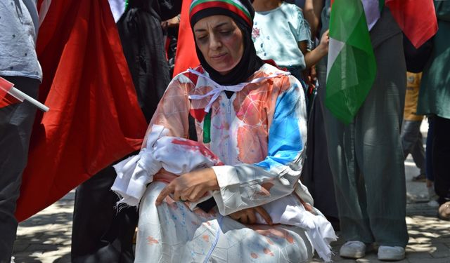 Adıyaman'da İsrail'in Gazze'ye saldırıları protesto edildi