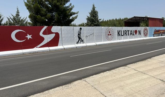 Siirt'te güvenlik duvarlarına "Kurtalan Ekspresi" resmedildi