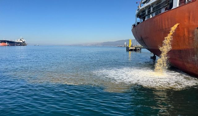 İzmit Körfezi'ni kirleten gemiye yasal işlem