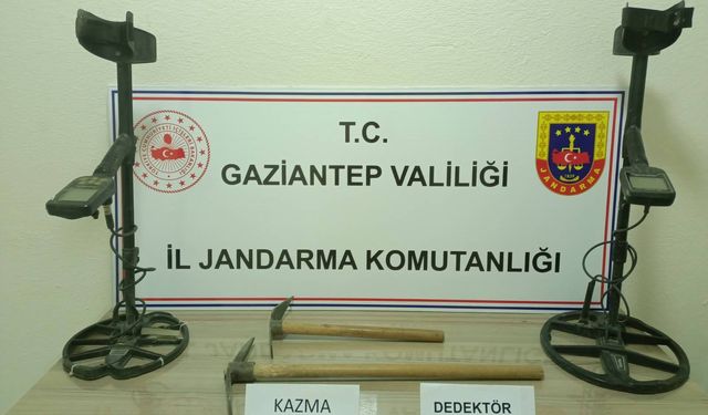 Gaziantep'te kaçak kazı yapan 2 şüpheli yakalandı