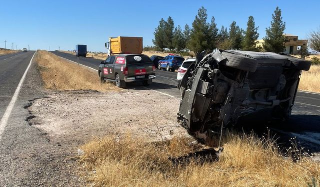 Siirt'te devrilen cipin sürücüsü yaralandı