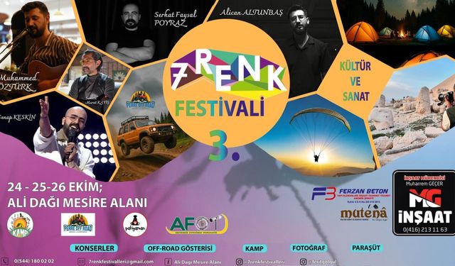 7 Renk Festivali 24-26 Ekim’de Ali Dağı’nda