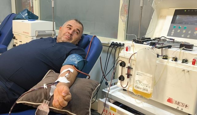 Kan bankası çalışanı lösemili çocuk için trombosit verdi