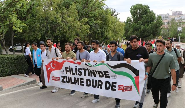 Kilis’te Üniversiteden Filistin’e Destek Yürüyüşü