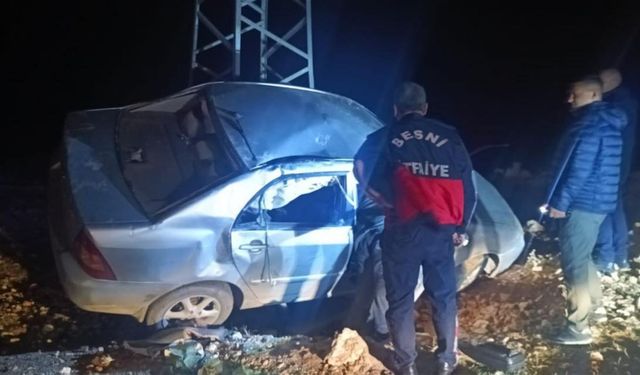 Besni'de tek taraflı trafik kazası meydana geldi