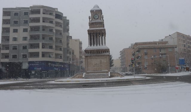 Midyat'ta kar yağışı etkili oldu