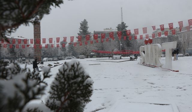 Siirt'te kent merkezine mevsimin ilk karı yağdı