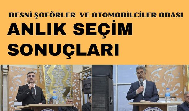 Besni Şoförler Odası Seçim Sonuçları anlık takip edin!