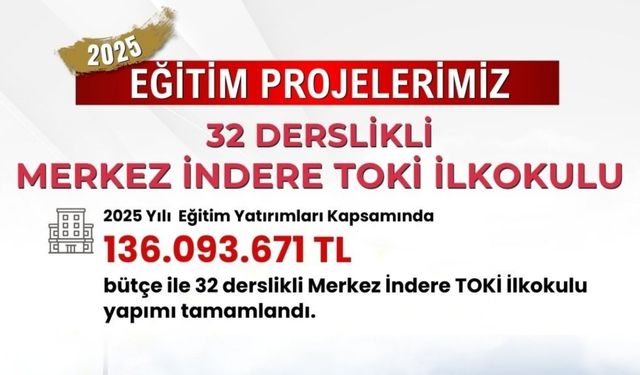 Adıyaman Valiliği'nden İndere'ye yeni eğitim yatırımı