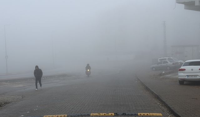 Kahta-Siverek yolunda sis etkili oldu