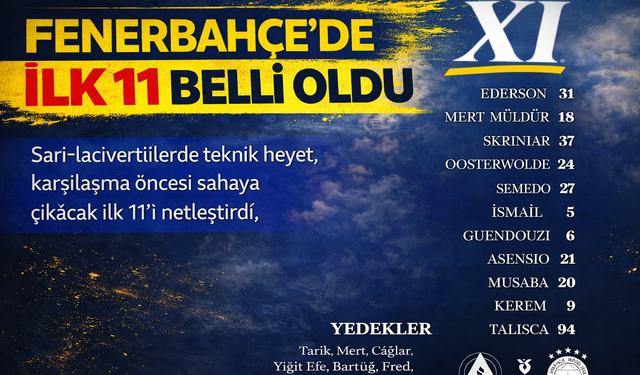 Fenerbahçe’nin Alanya Spor Karşısındaki İlk 11 Belli Oldu