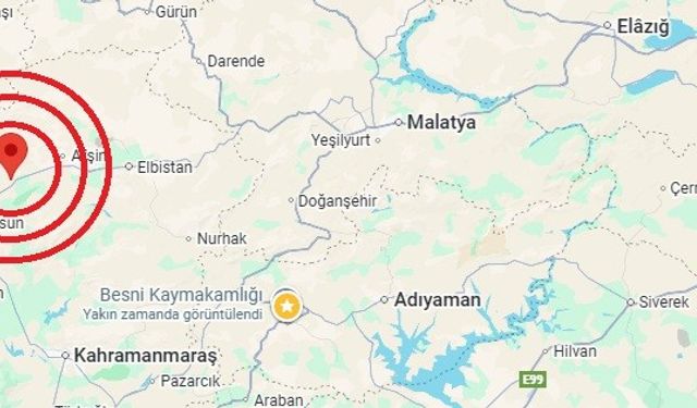 Göksun Merkezli 3.9 Büyüklüğünde Deprem